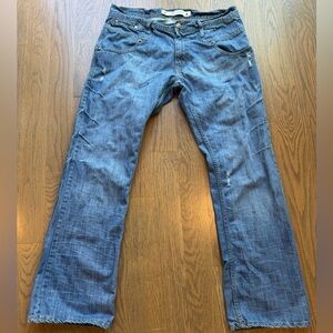 Jordan Craig Blue Denim Jeans Distressed Straight Fit 36x32 vintage y2k